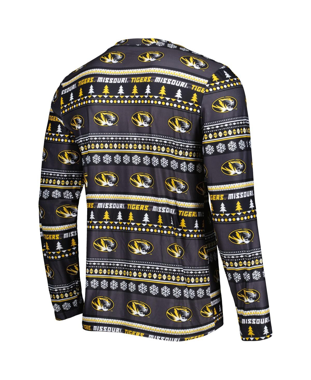 Men's Concepts SportMissouri Tigers Swivel Long Sleeve T-shirt and Pants Sleep Set - Black