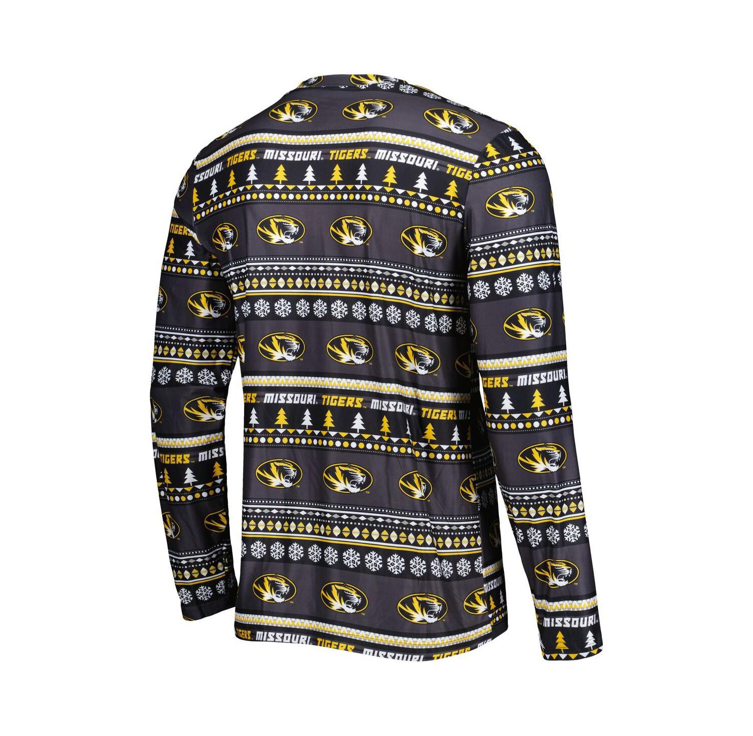 Men's Black Missouri Tigers Swivel Long Sleeve T-shirt and Pants Sleep Set