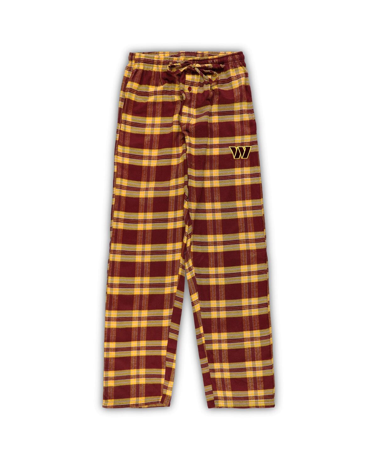 Men's Concepts Sport Gold Distressed Washington Commanders Big and Tall Flannel Sleep Set - Gold