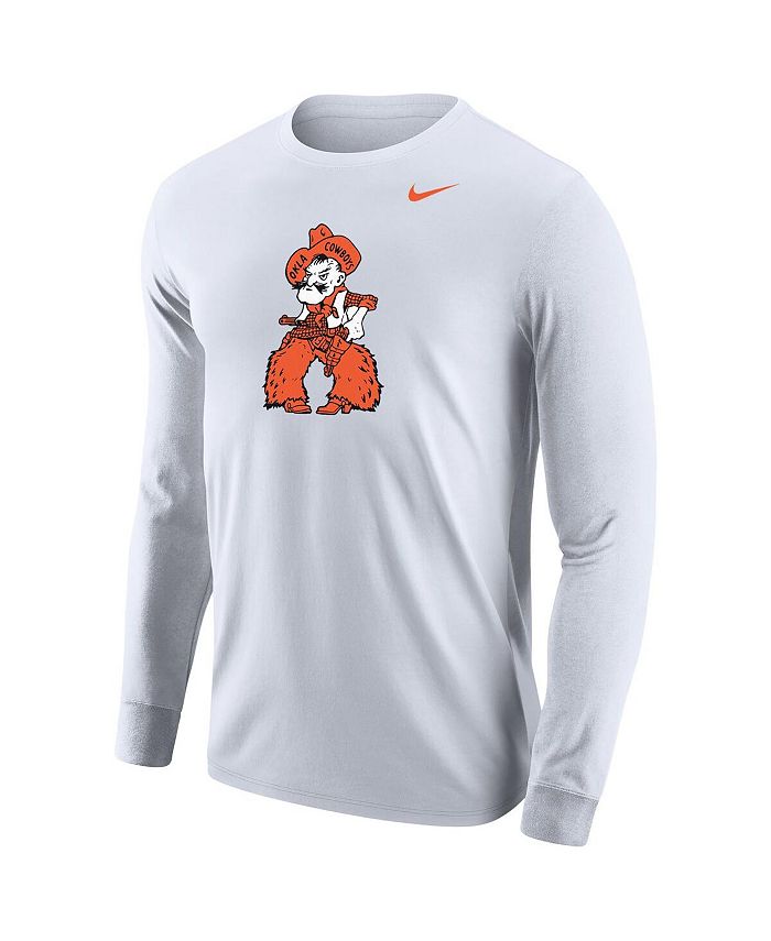 Nike Men's White Oklahoma State Cowboys Fuzzy Chaps Long Sleeve T-shirt ...