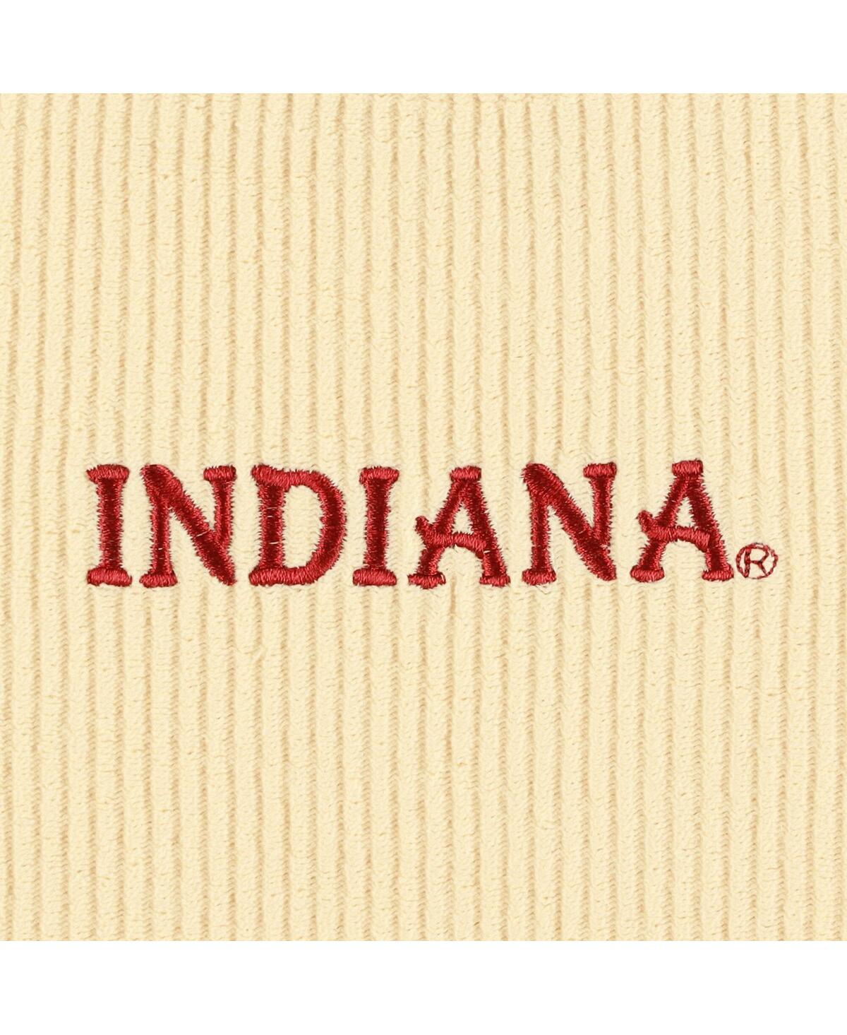 League Collegiate Wear Cream Indiana Hoosiers Timber Cropped Pullover Sweatshirt In Cream