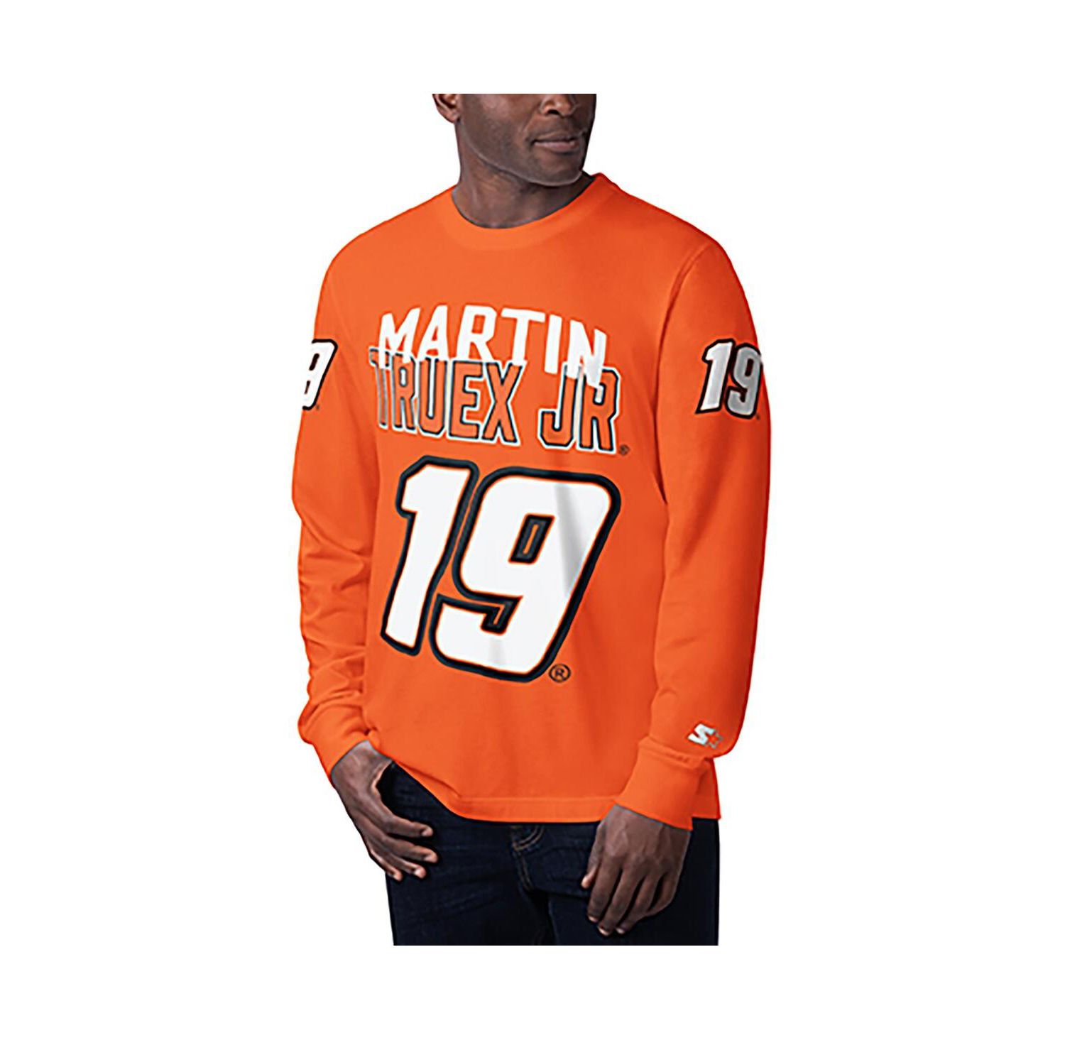 Men's Orange Martin Truex Jr Clutch Hit Graphic Long Sleeve T-shirt