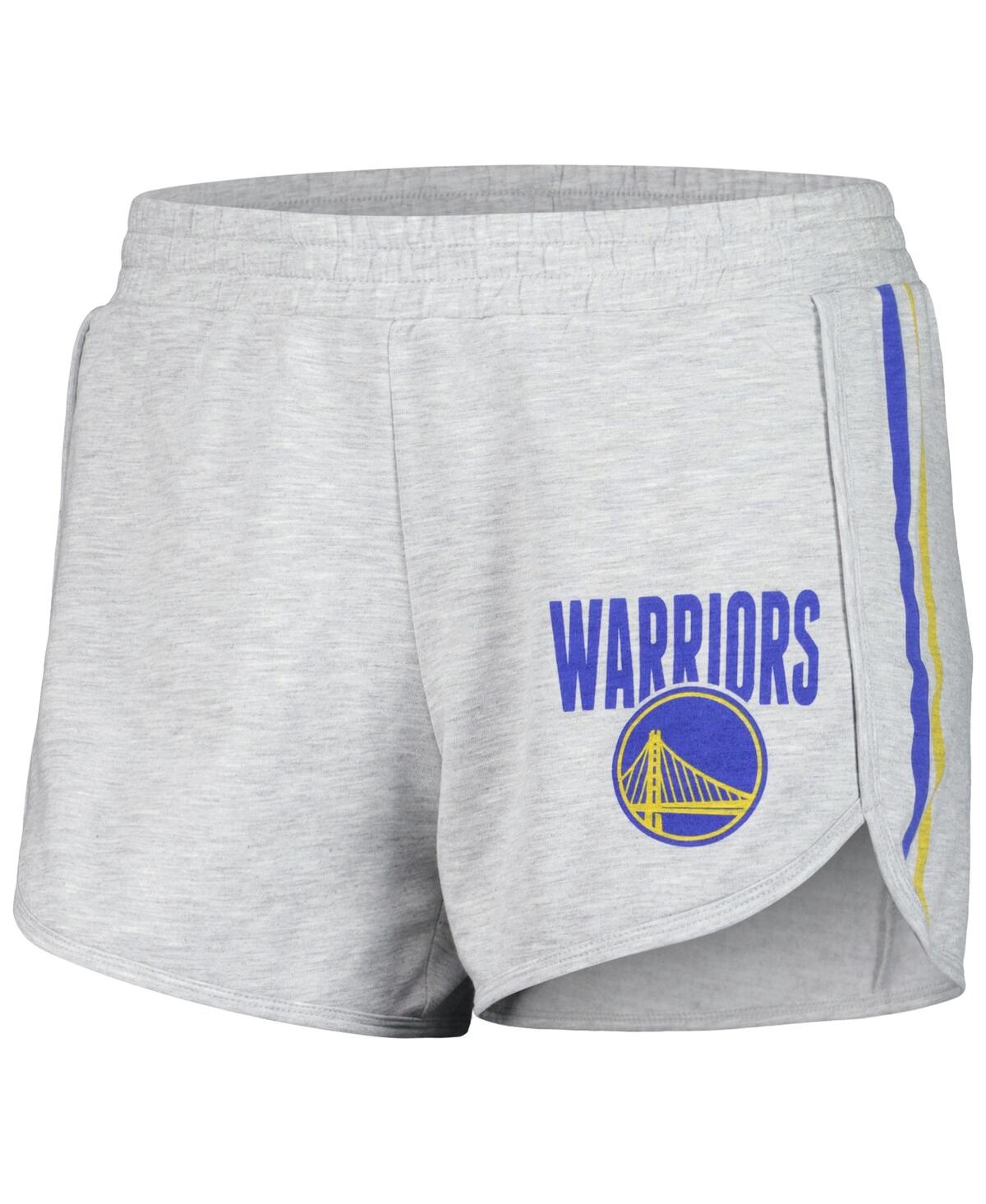 Women's Concepts SportGolden State Warriors Cedar Long Sleeve T-shirt and Shorts Sleep Set - Gray