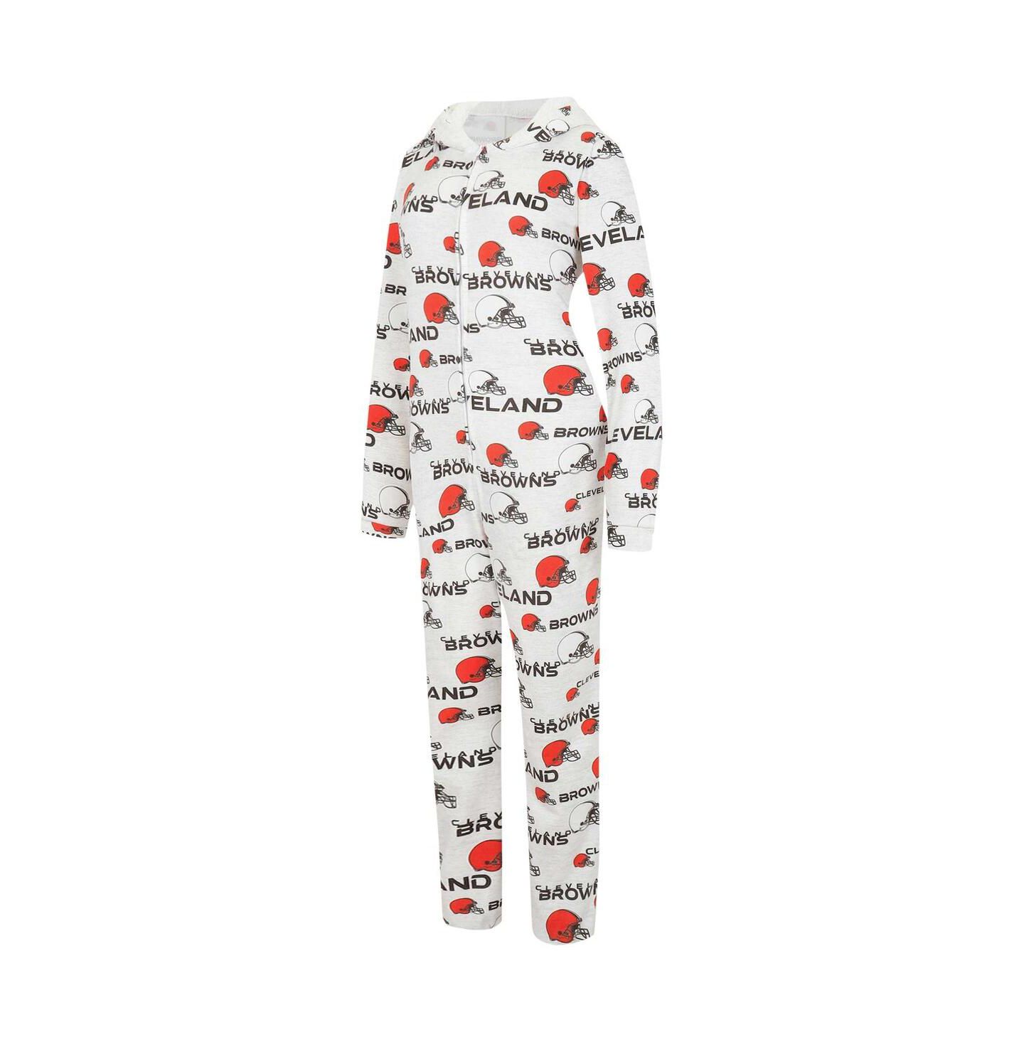 Женское худи Concepts Sport Cream Cleveland Browns Docket Full-Zip Union Suit — фото 2