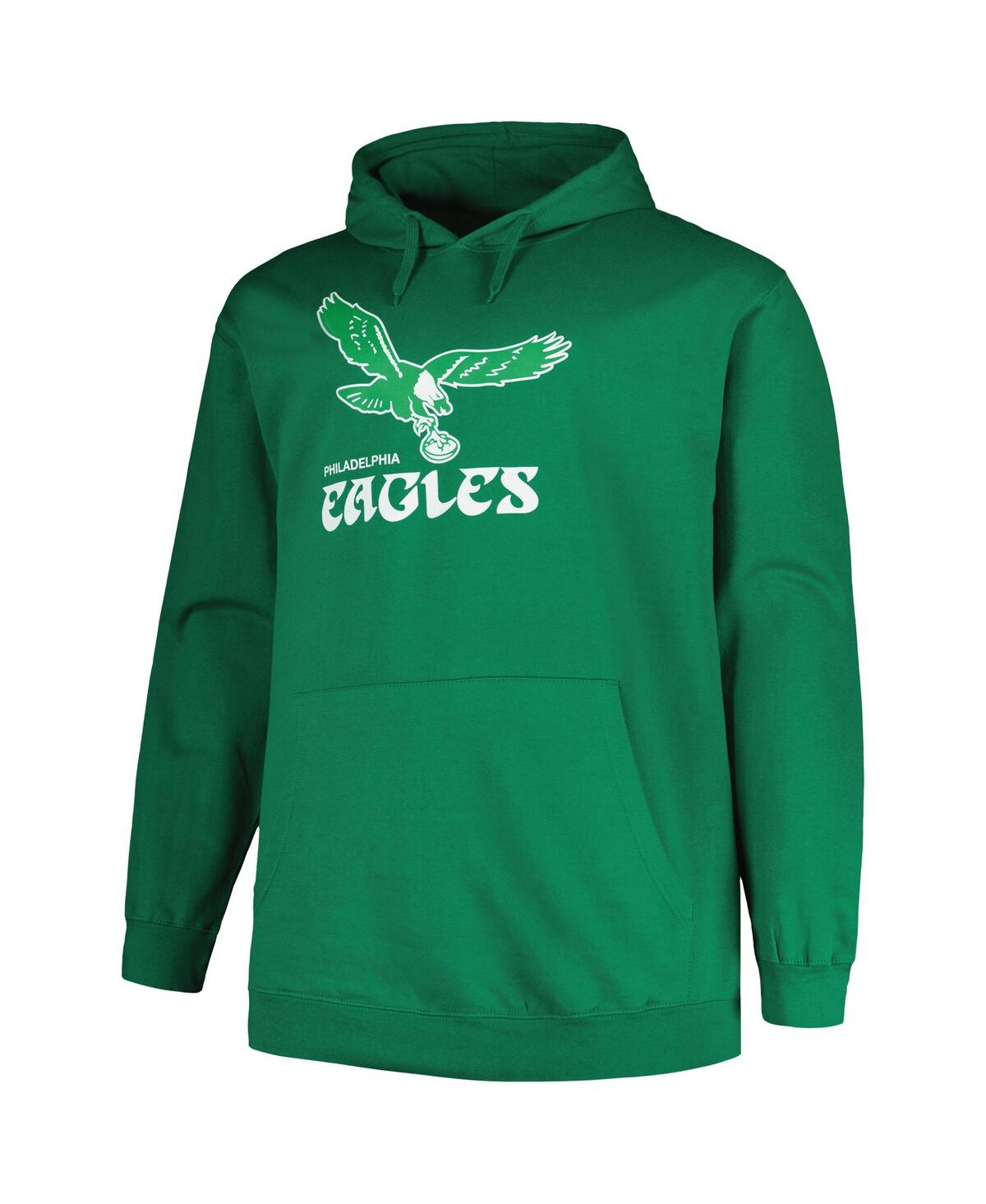 Men's FanaticsDistressed Philadelphia Eagles Gridiron Classics Big and Tall Hometown Pullover Hoodie - Kelly Green