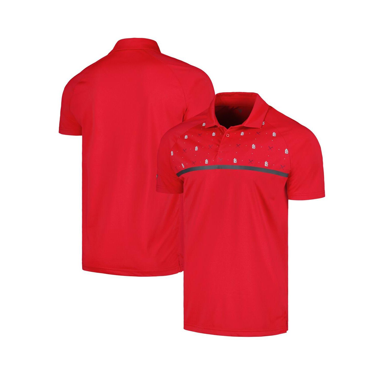Men's Red St. Louis Cardinals Sector Batter Up Raglan Polo Shirt