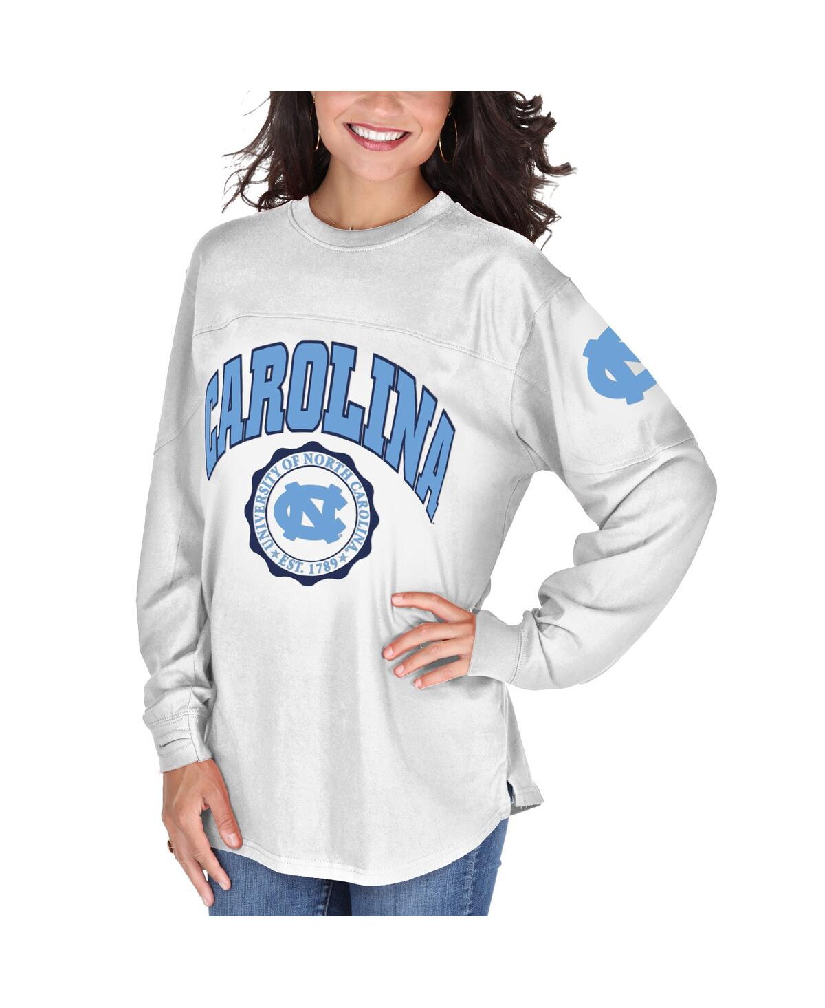 PRESSBOX WOMEN'S WHITE NORTH CAROLINA TAR HEELS EDITH LONG SLEEVE T-SHIRT