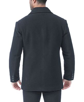 Men Hugh Wool Blend Pea Coat - Big and Tall