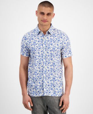 Sun + Stone Men's Julius Floral-Print Short-Sleeve Shirt, Created for ...