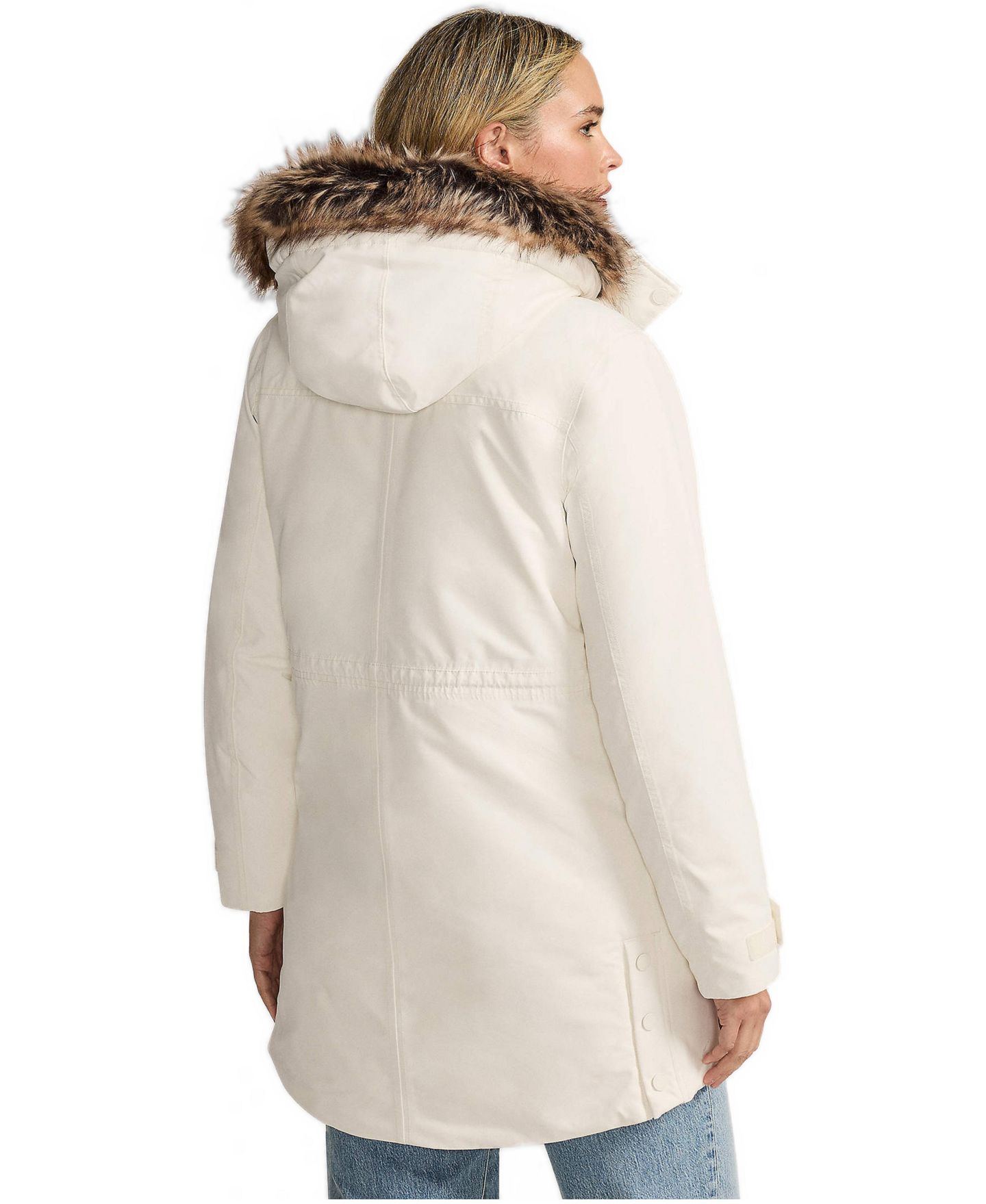 Женская куртка Lands' End Plus Size Expedition Down Waterproof Winter, цвет: Слоновая кость — фото 2