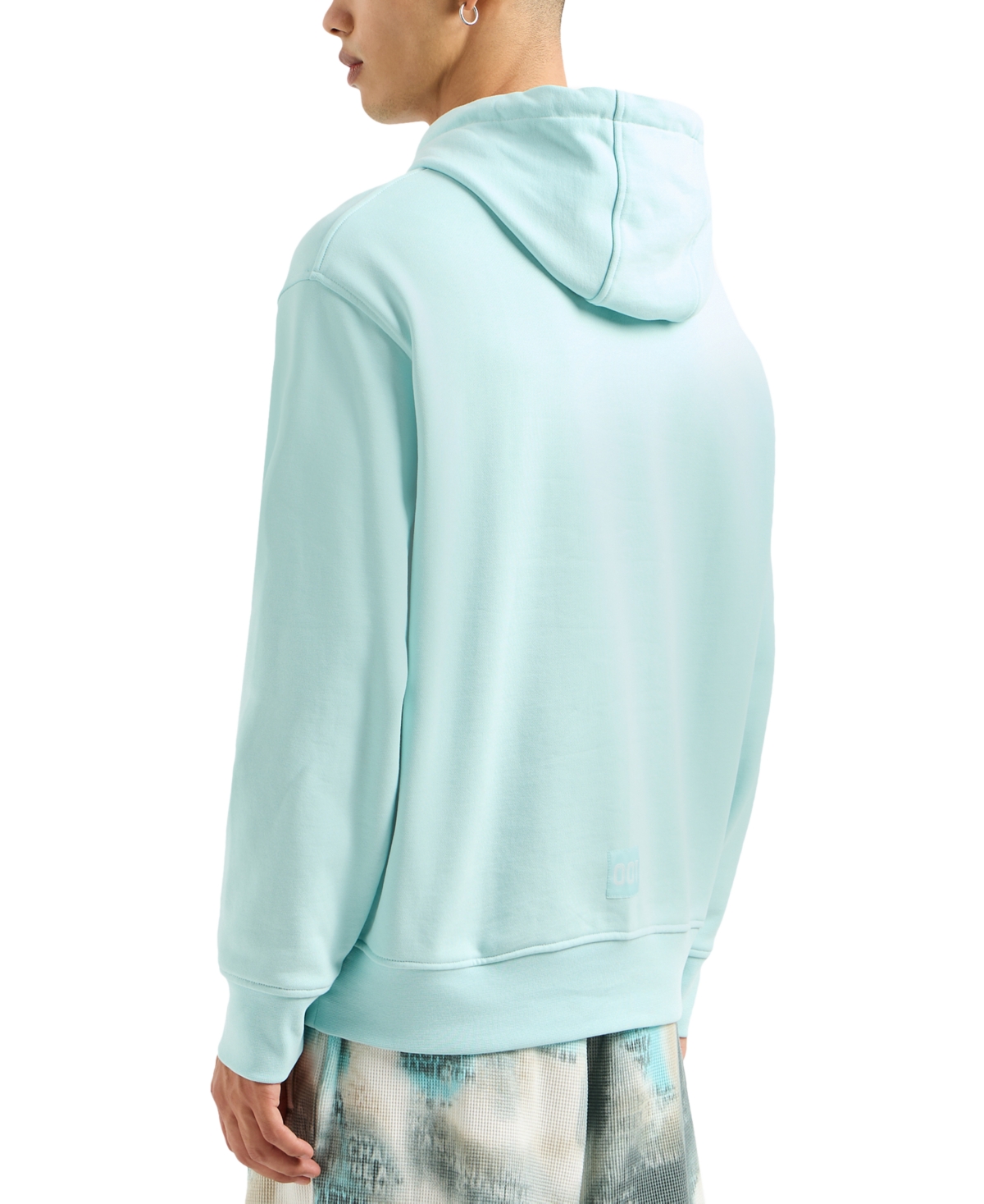 A|X Armani Exchange Men's French Terry Pullover Patchwork Logo Hoodie