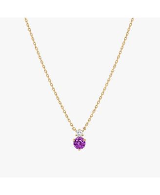 14k Gold Plated Deux Birthstone Necklace Personal Holiday Gift Idea