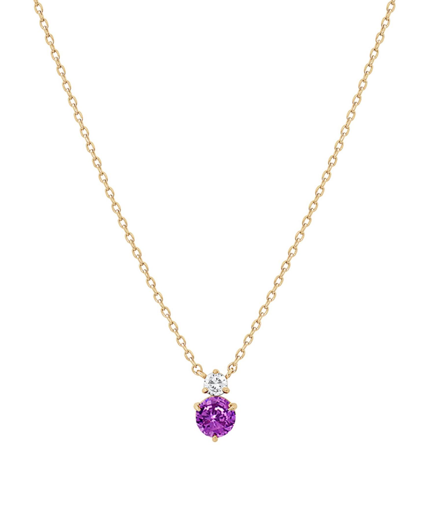 14k Gold Plated Deux Birthstone Necklace Personalized Trendy Gift Idea