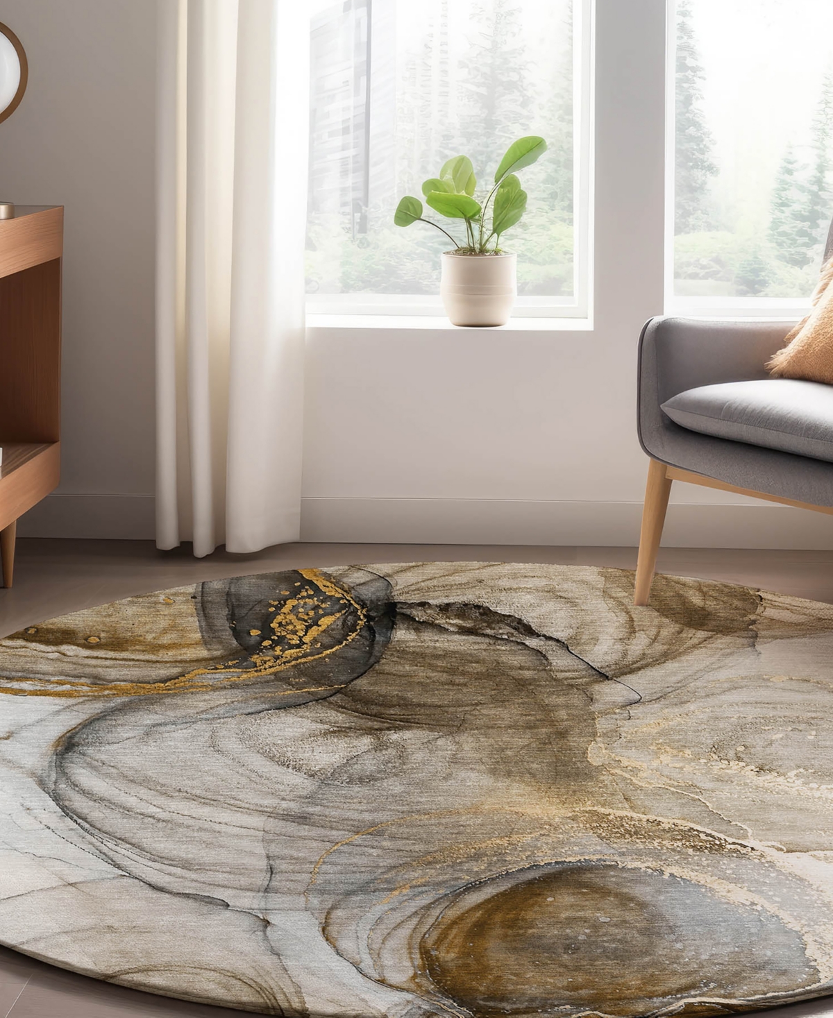 Dalyn Odyssey Oy9 8' X 8' Round Area Rug In Beige