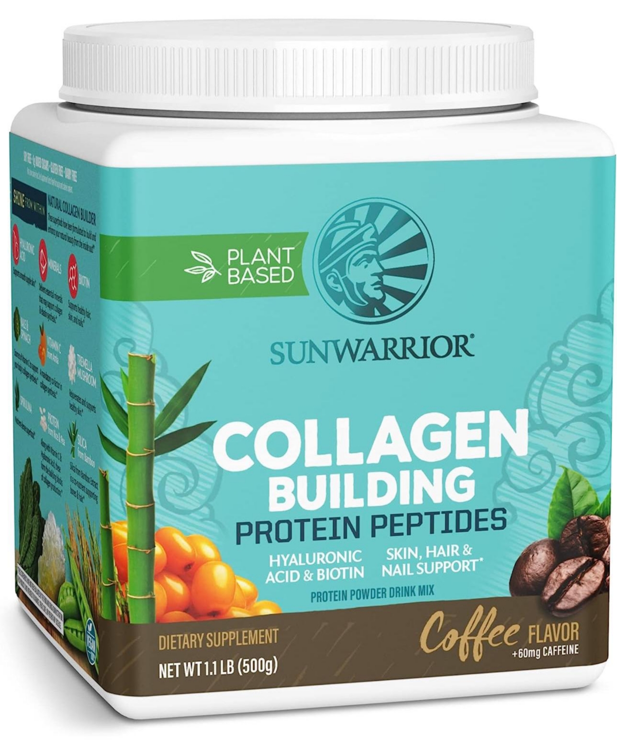 Collagen Building Powder Protein Peptide with Biotin Vitamin C Hyaluronic Acid Collagen Protein Powder for Hair Skin Nail Dairy Free Gluten