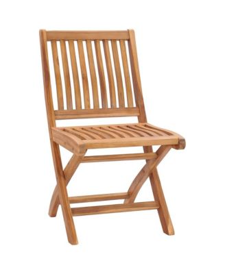 Folding Patio Chairs 2 pcs Solid Teak Wood