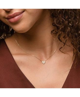 Sterling Silver 18k Gold Plated Crystal Heart Necklace