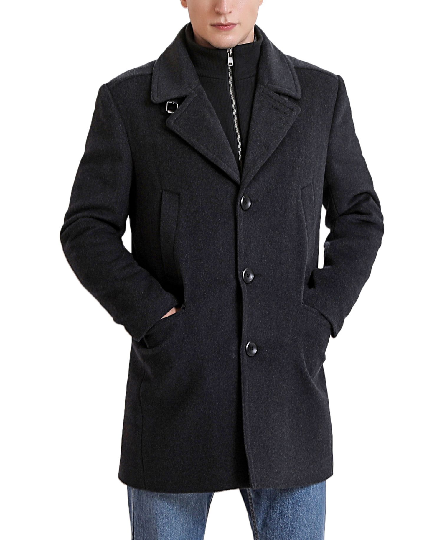 Men Steven Wool Blend Bibbed Walking Coat - Big and Tall