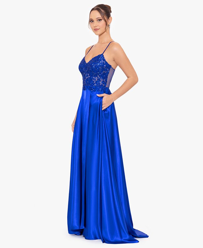 Blondie Nites Juniors' SequinBodice Sleeveless Gown Macy's