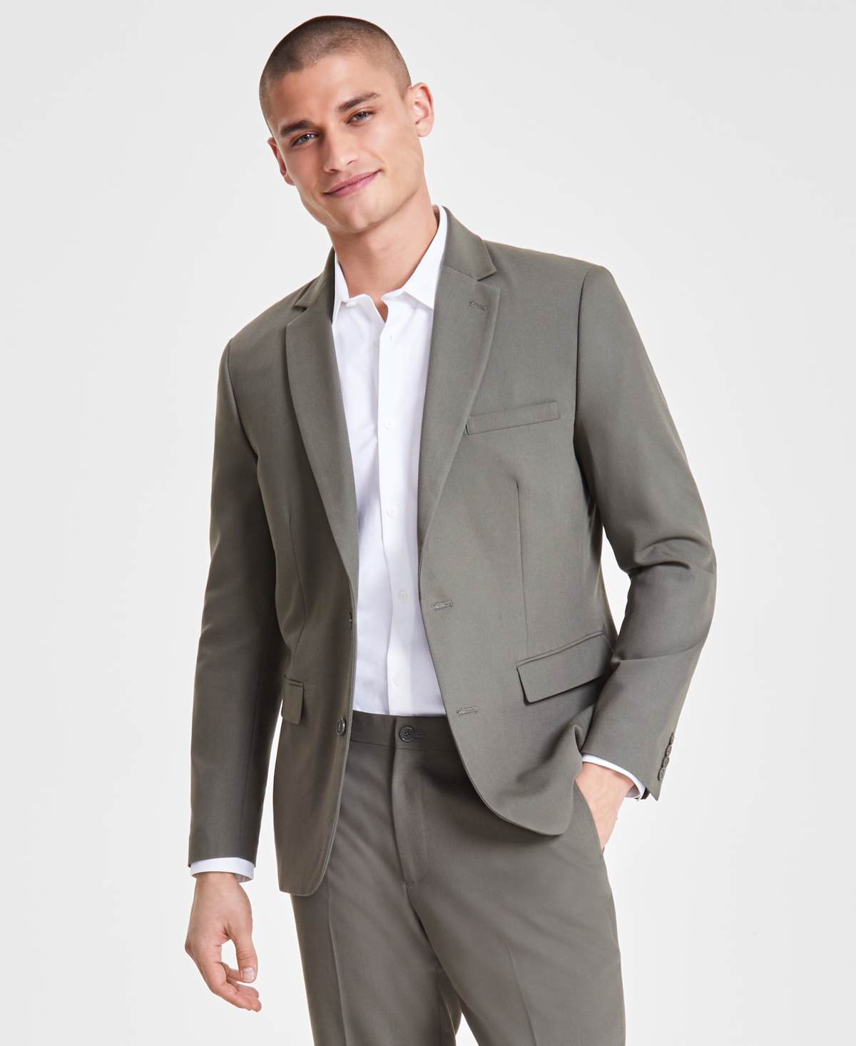 Shop Inc International Concepts Men's Elio Slim-fit Five Pocket Blazer, Created For Macy's In Olive Twist