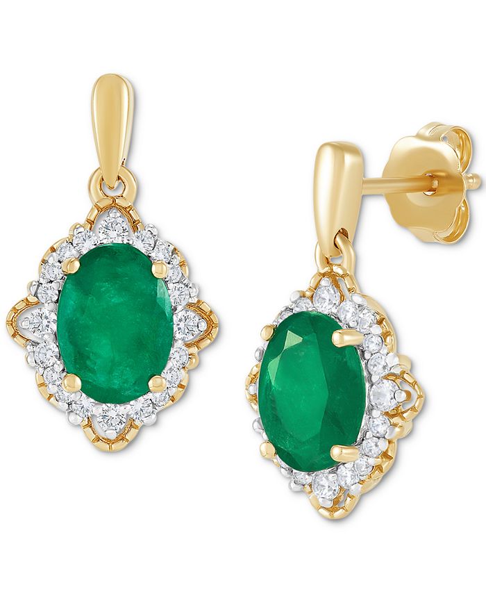 Macy s Emerald 1 1 2 ct. t.w. Diamond 1 5 ct. t.w. Vintage