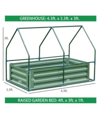 Aoodor-4.3ftx3.3ftx3ft Raised Garden Bed for Patio Ourdoor Yard