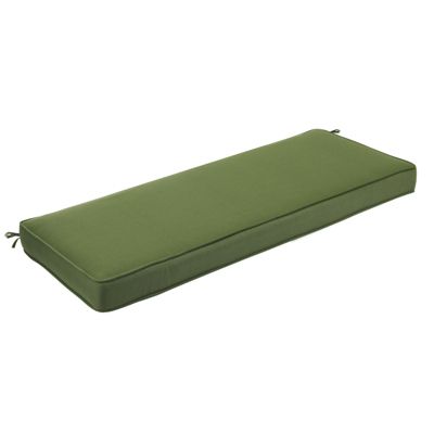 Patio Bench Cushion Outdoor Olefin Fabric Slipcover Sponge Foam 46.5” x 17.7” x 3” - Green