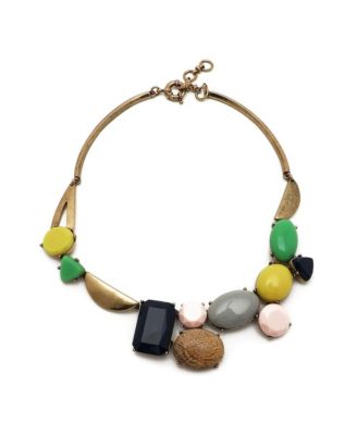 Sohi Womens Multicolor Abstract Stone Cluster Necklace - Multicolor 55$