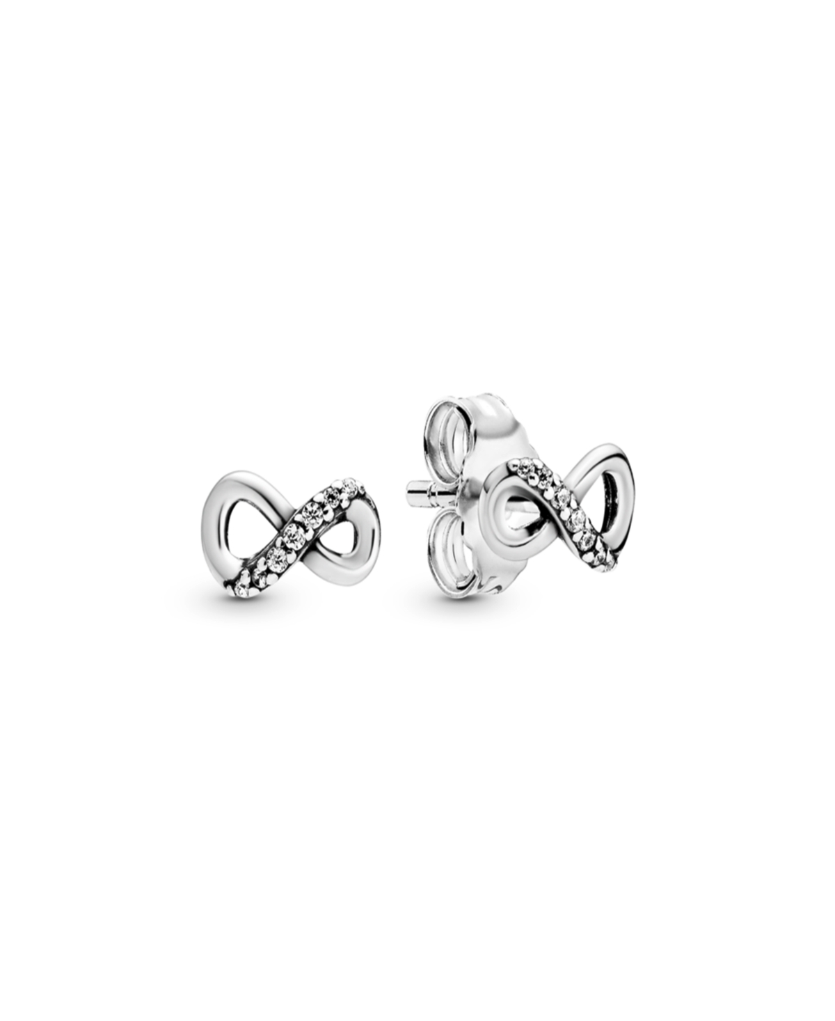 Sparkling Infinity Stud Earrings - Silver