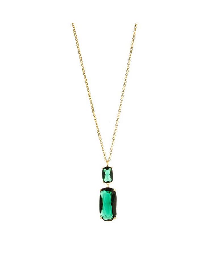 Rivka Friedman Emerald Crystal Double Drop Pendant Necklace Macy's