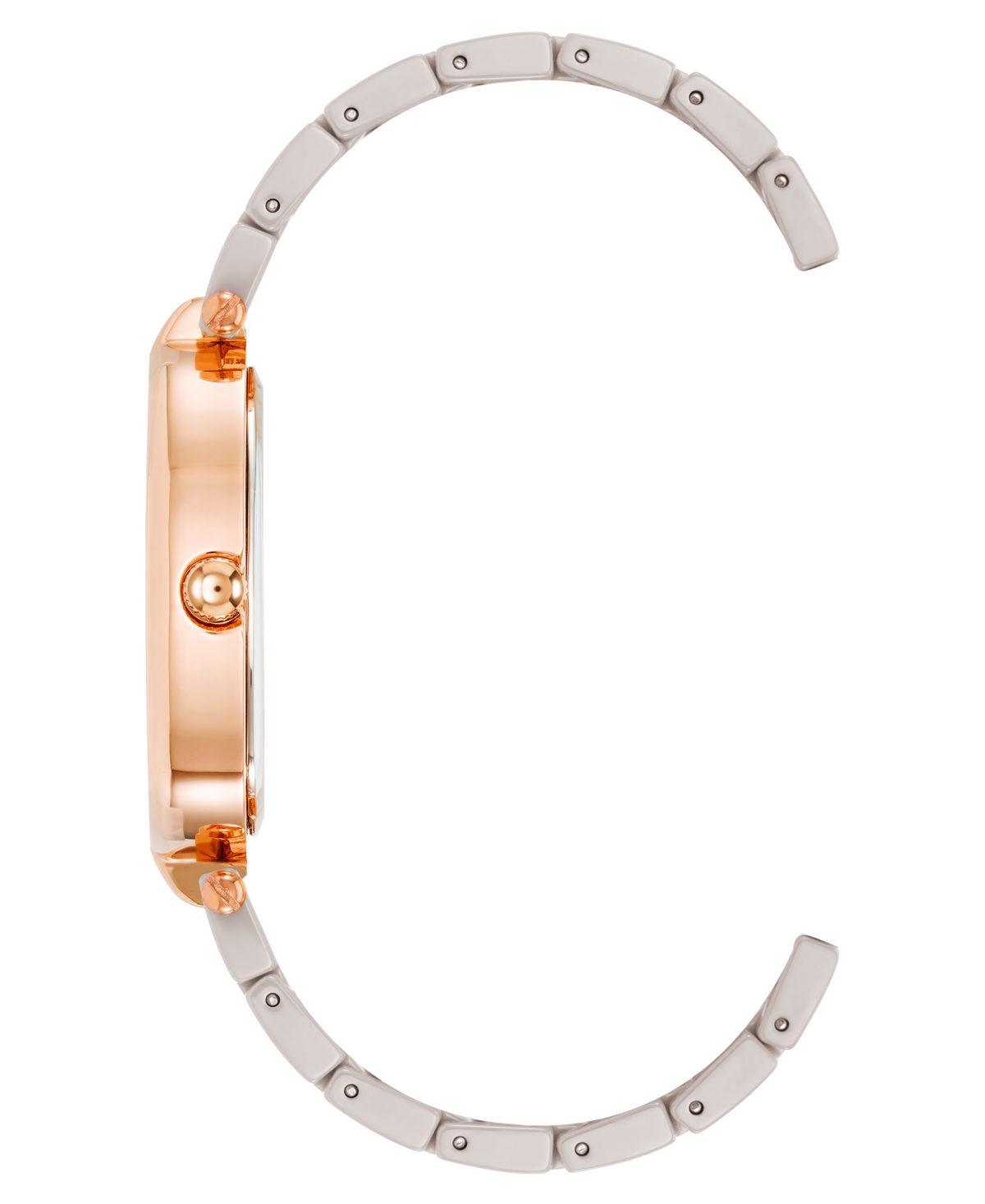 Anne Klein Women's Quartz Taupe Ceramic Link Bracelet Watch, 36mm In Taupe