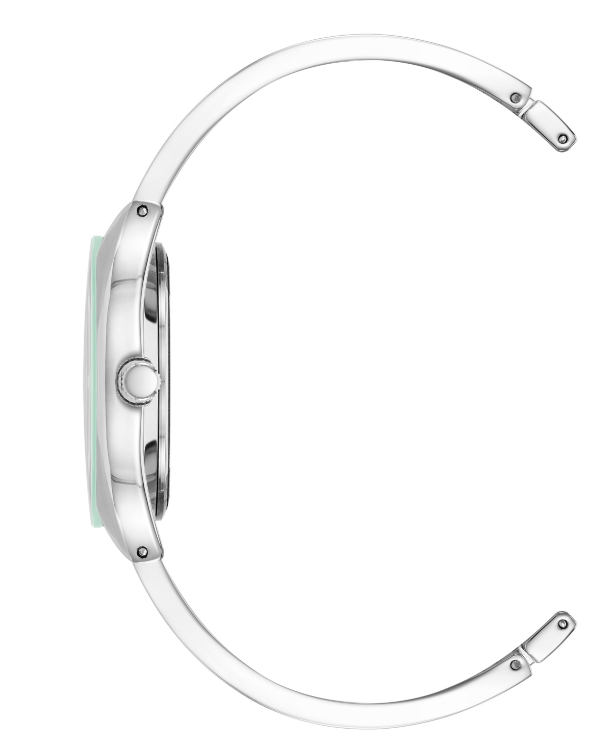 Shop Anne Klein Women's Quartz Silver-tone Alloy And Mint Green Enamel Watch, 34mm