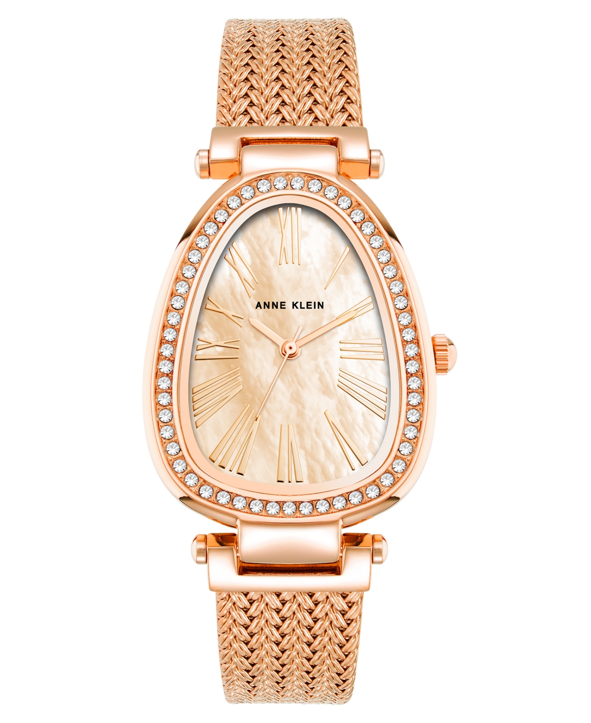 Anne Klein Women's Quartz Rose Gold-tone Stainless Steel Mesh Watch, 36mm In Rose Gold-tone