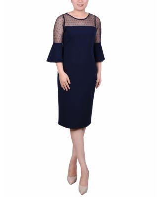 Women's Illusion Neck Scuba Dress