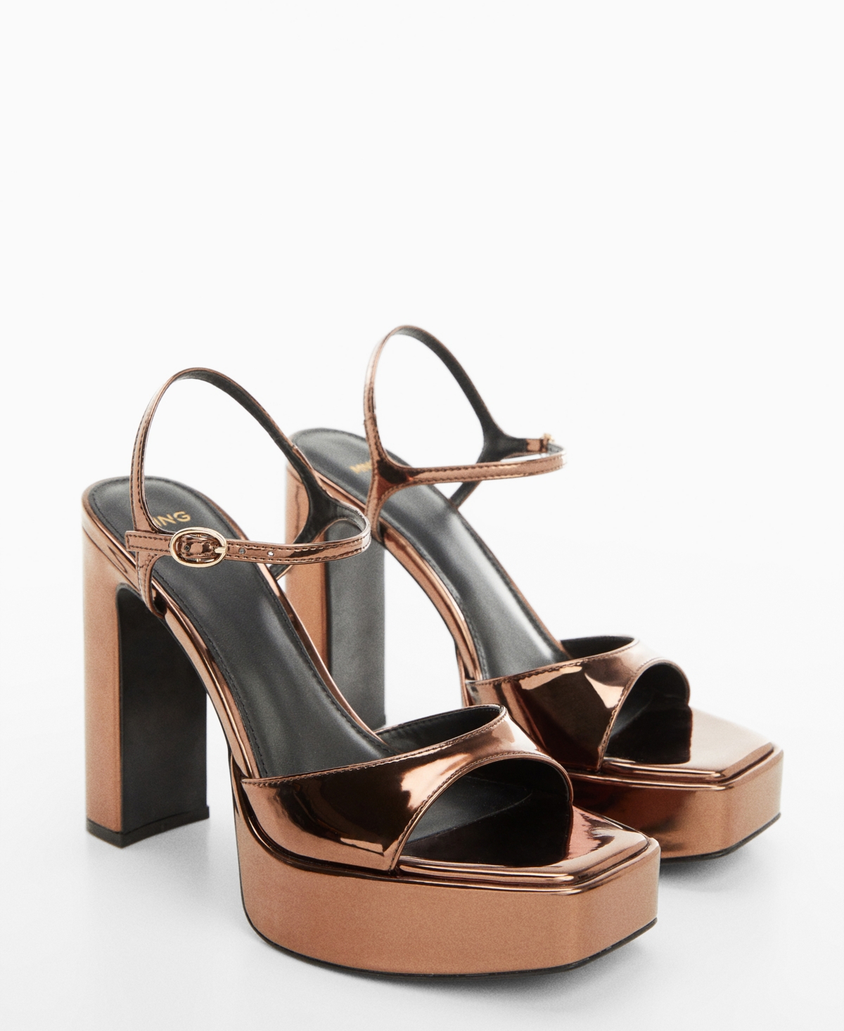Women's Metallic Platform Sandals - Copper