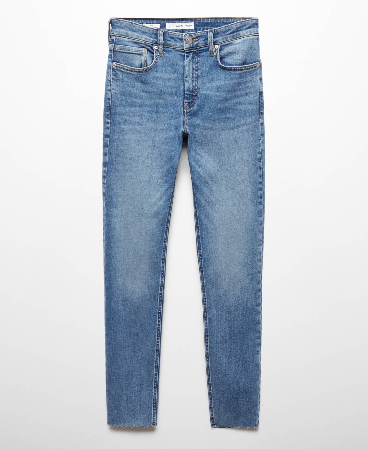 Shop Mango Women's Skinny Cropped Jeans In Medium Blue