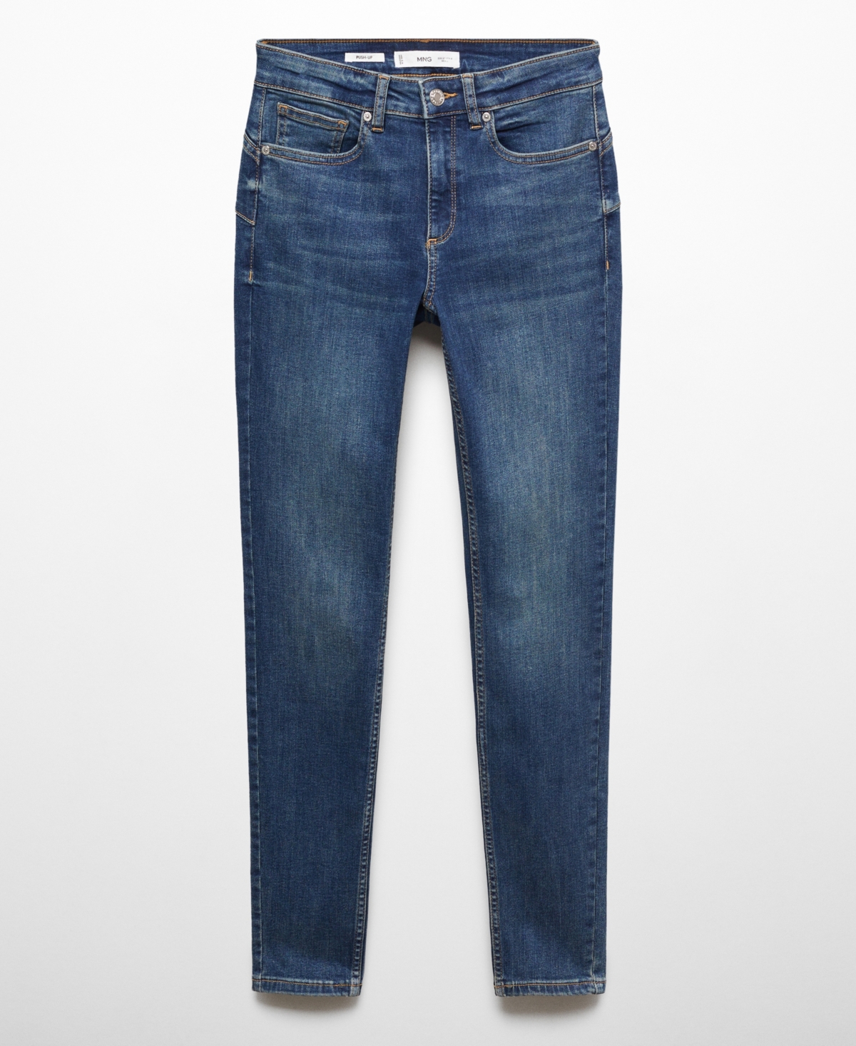 Shop Mango Women's Skinny Push-up Jeans In Dark Blue