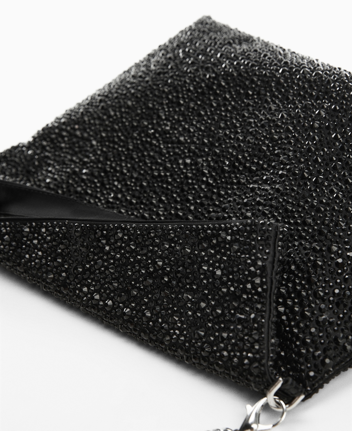 Shop Mango Women's Crystals Detail Chain Bag In Black
