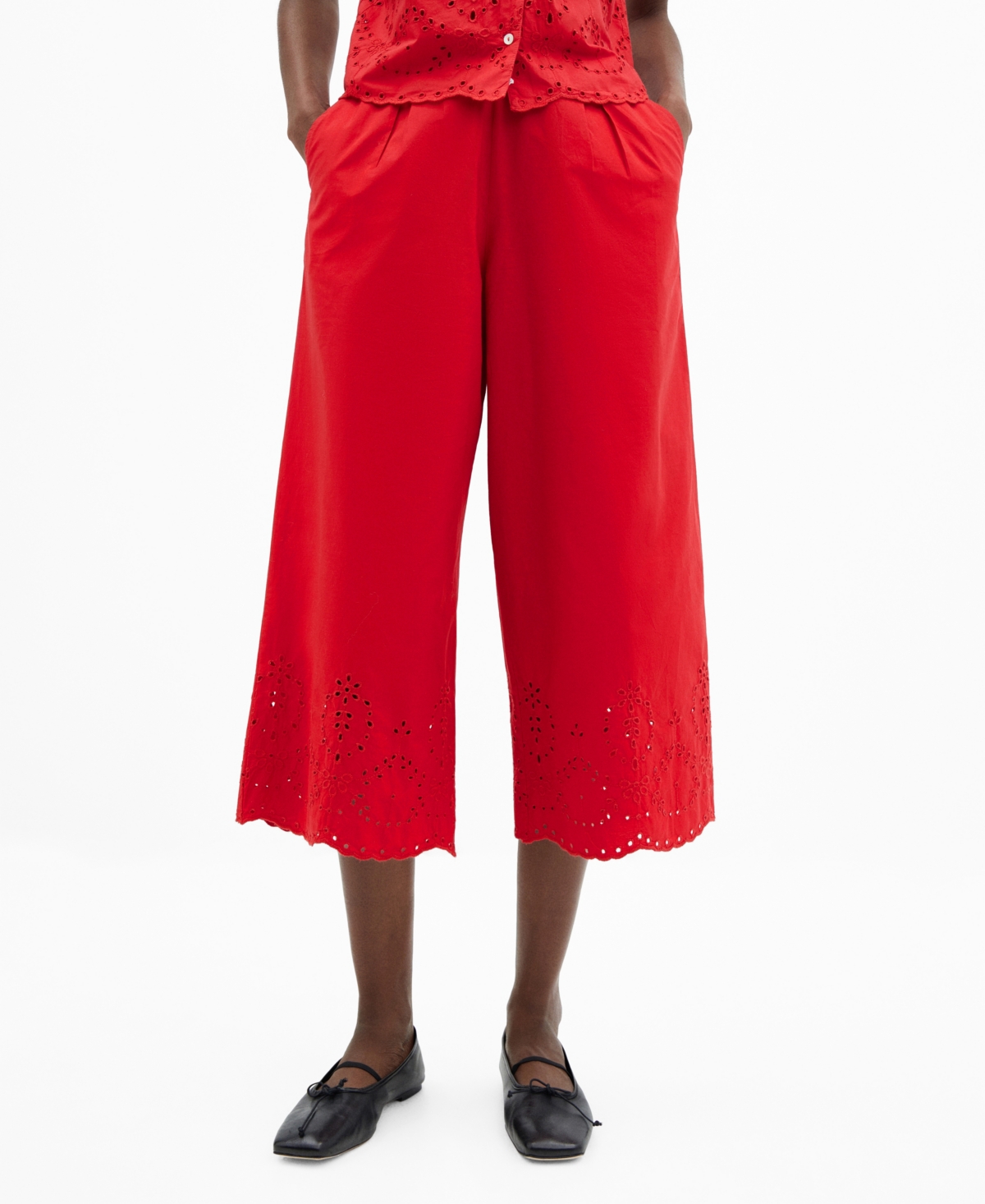 Mango Wide Leg Tailored Pants In Hot Pink