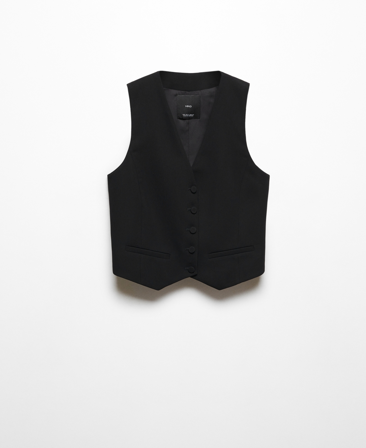 Shop Mango Women's Buttons Detail Suit Vest In Black