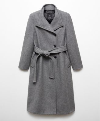 MANGO Women's Belted Woolen Coat