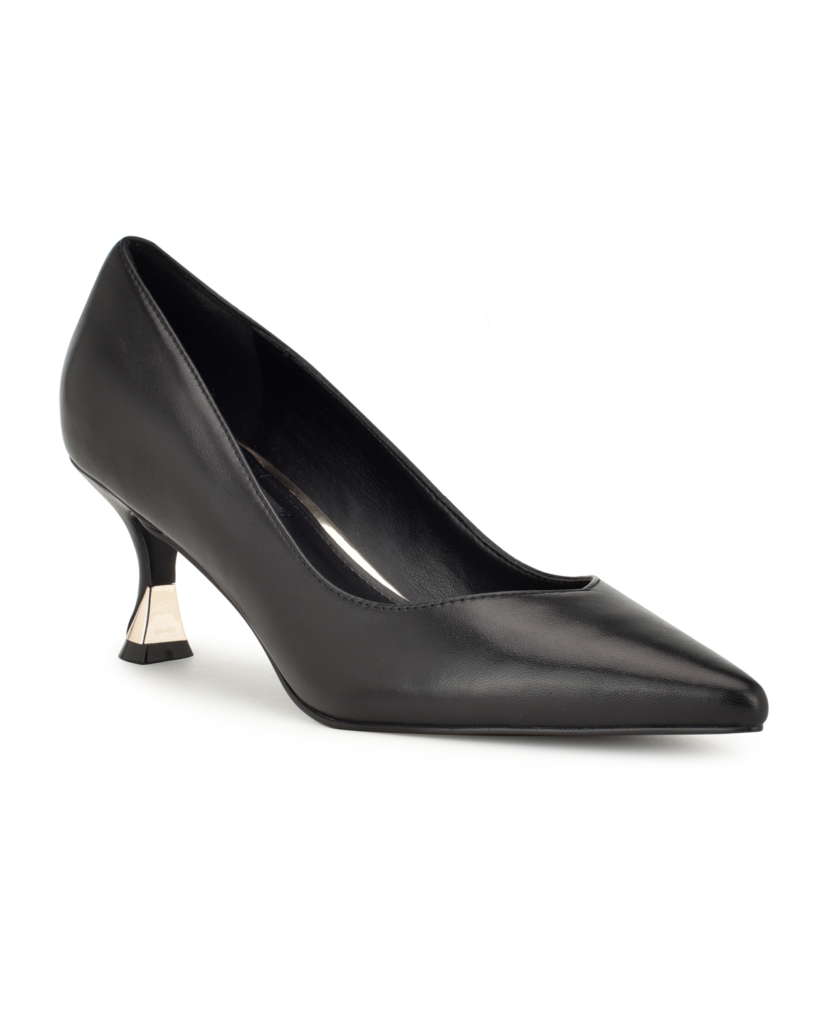 Shop Nine West Women's Ariella Pointy Toe Slip-on Dress Pumps In Black Leather