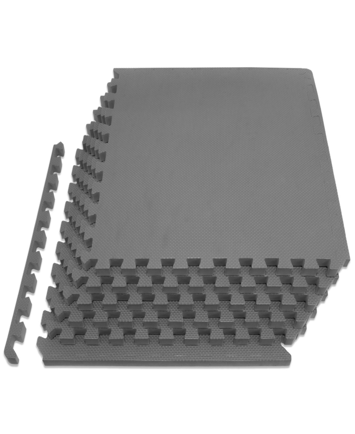 Exercise Puzzle Mat 1-in, Grey, 24 Sq. Ft - 6 Tiles - Grey