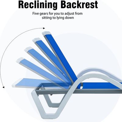 Streamdale Adjustable Aluminum Pool Lounge Set, Blue