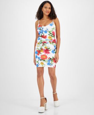 GUESS Women s Chiara Floral Twist Front Sleeveless Dress Macy s