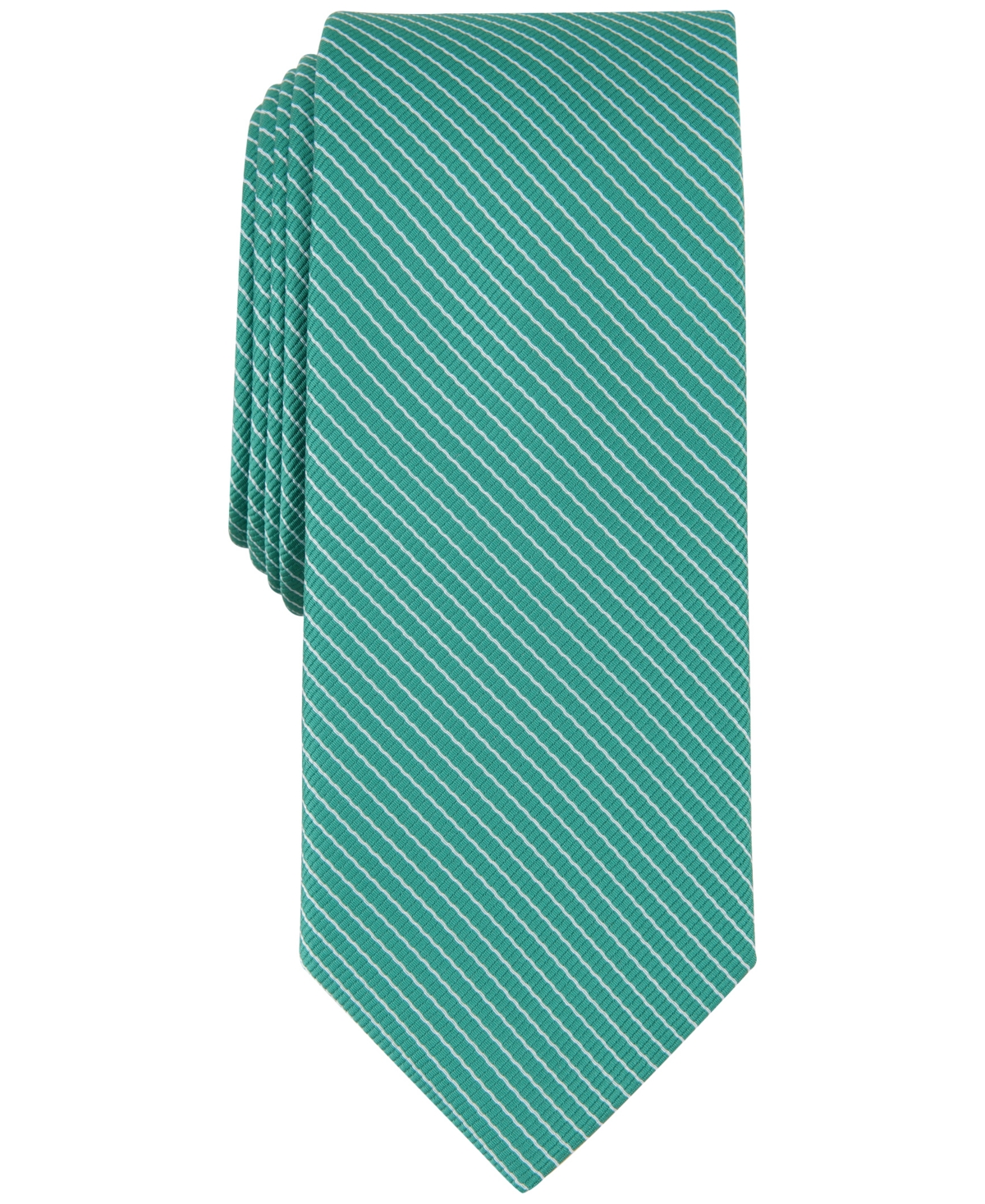 Shop Bar Iii Men's Weston Stripe Tie, Created For Macy's In Pine
