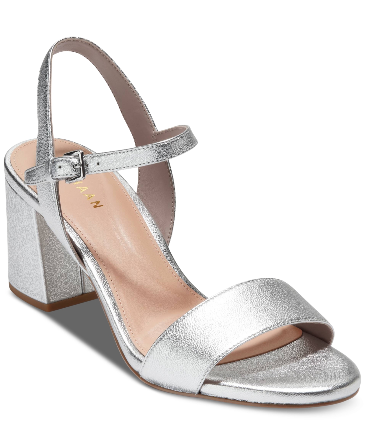Cole Haan Josie Block Heel Sandal In Silver Leather