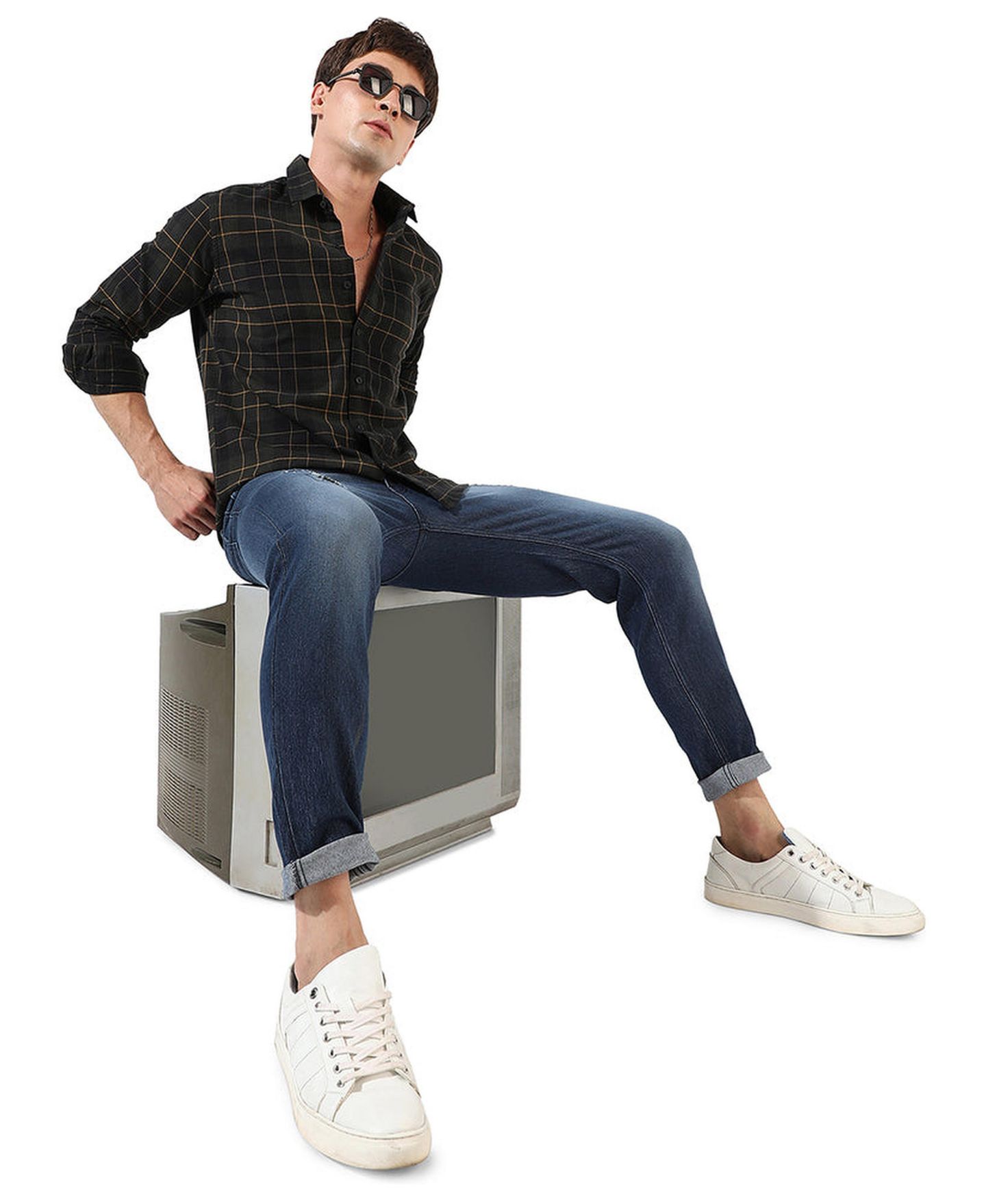 Мужская рубашка Cahoot Checkered Casual, цвет: Тёмный зелёный — фото 5