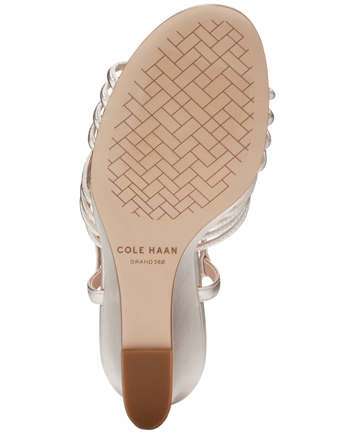 Shop Cole Haan Women's Jitney Knot Wedge Sandals In Soft Gold Leather