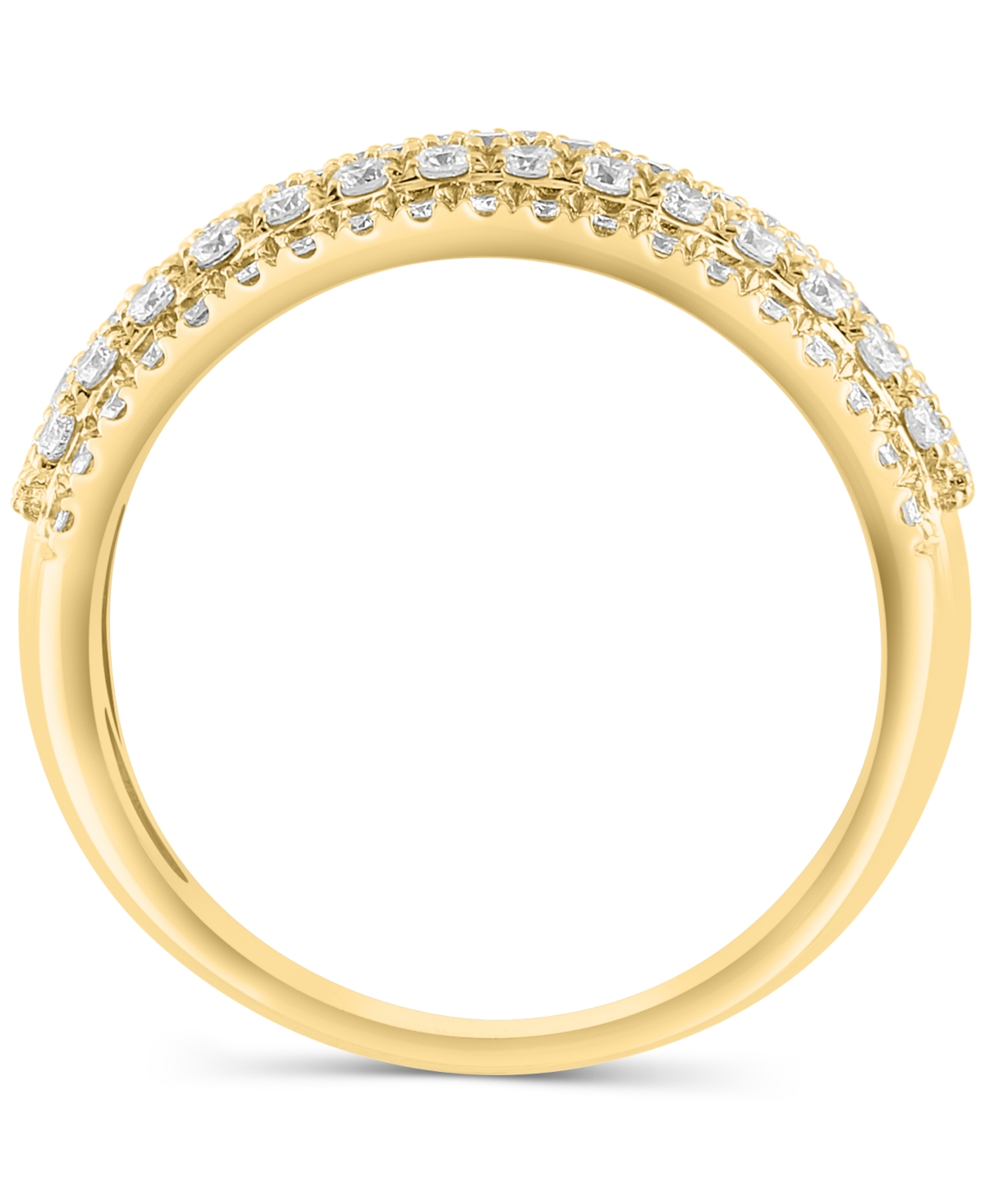 Shop Effy Collection Effy Diamond Pave Multirow Ring (7/8 Ct. T.w.) In 14k Gold In Yellow Gold